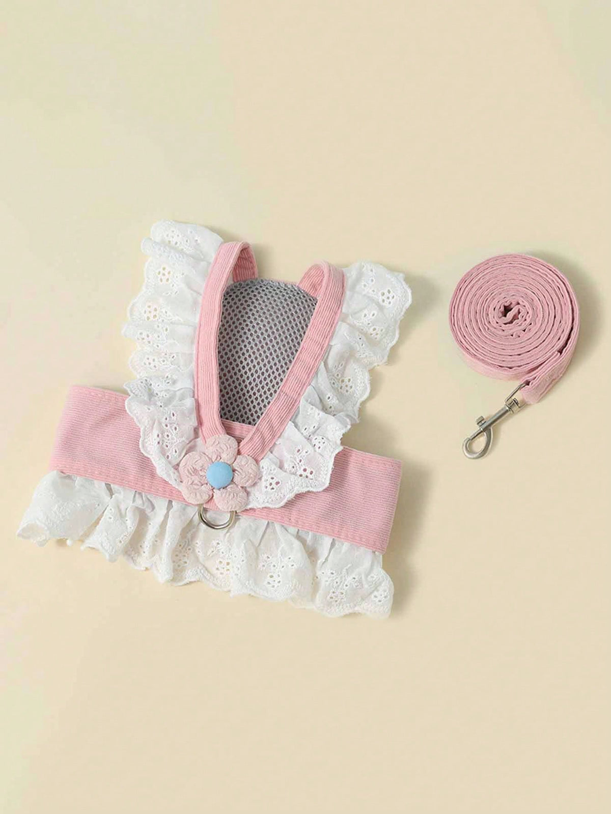 1pc Rabbit & Flower Decor Chest Strap Leash, Outdoor Pet Escape Prevention Clothing Chest Strap
