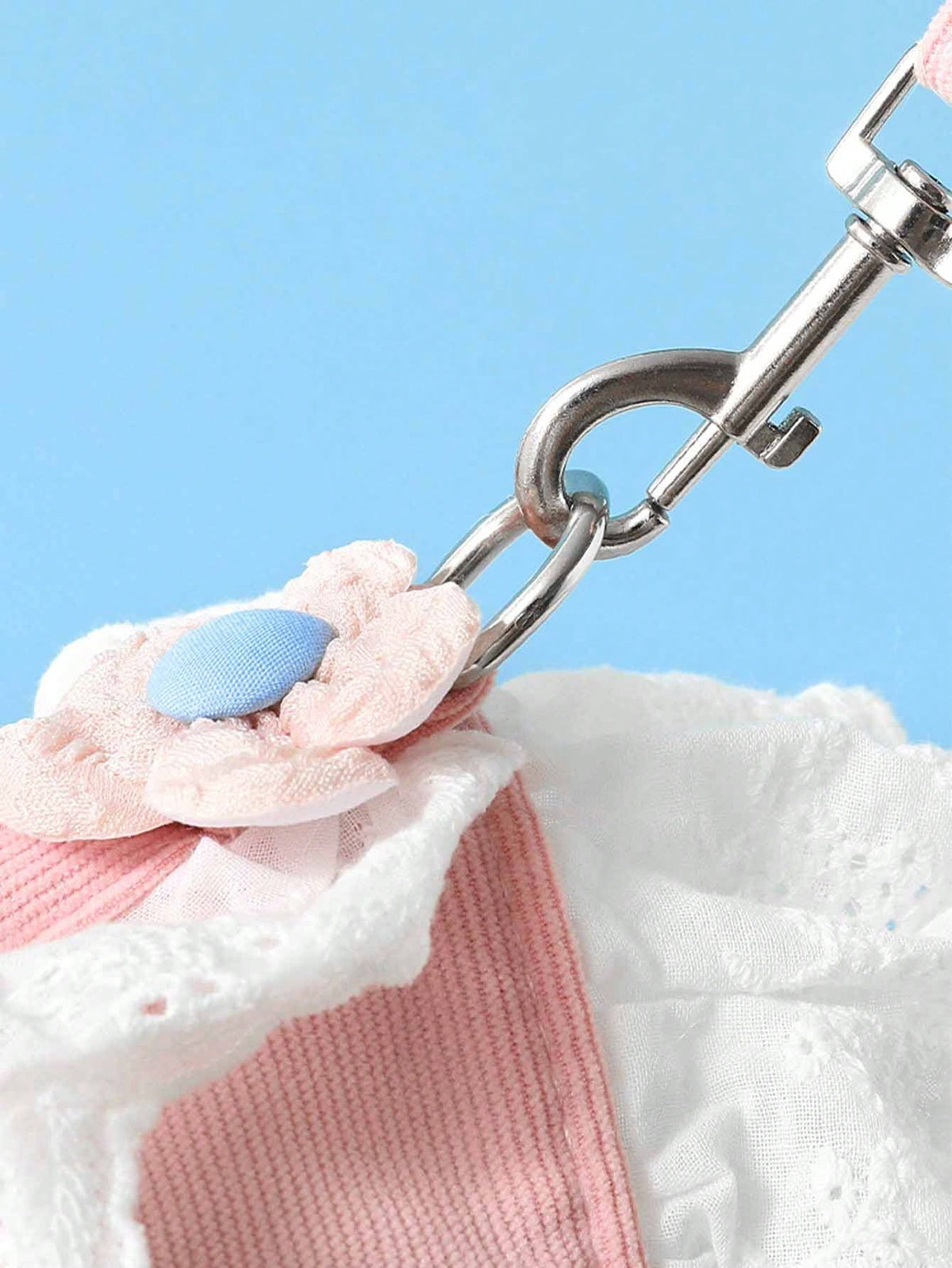 1pc Rabbit & Flower Decor Chest Strap Leash, Outdoor Pet Escape Prevention Clothing Chest Strap