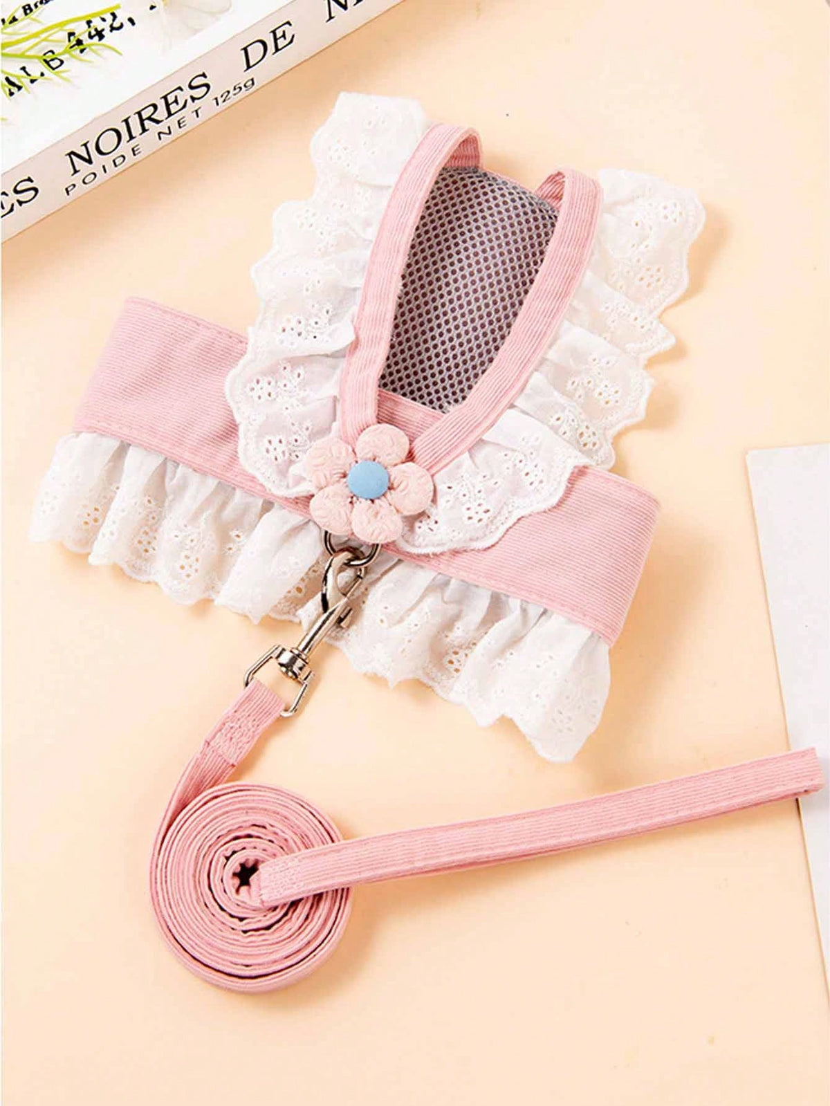 1pc Rabbit & Flower Decor Chest Strap Leash, Outdoor Pet Escape Prevention Clothing Chest Strap