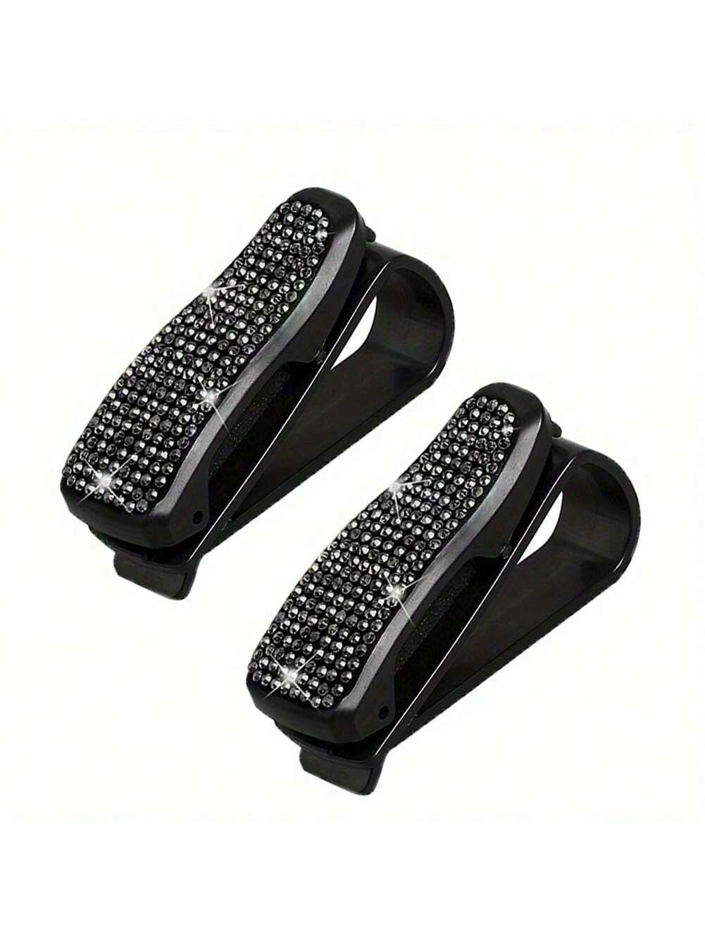 1pc Rhinestone Decorated Car Sun Visor Glasses Clip