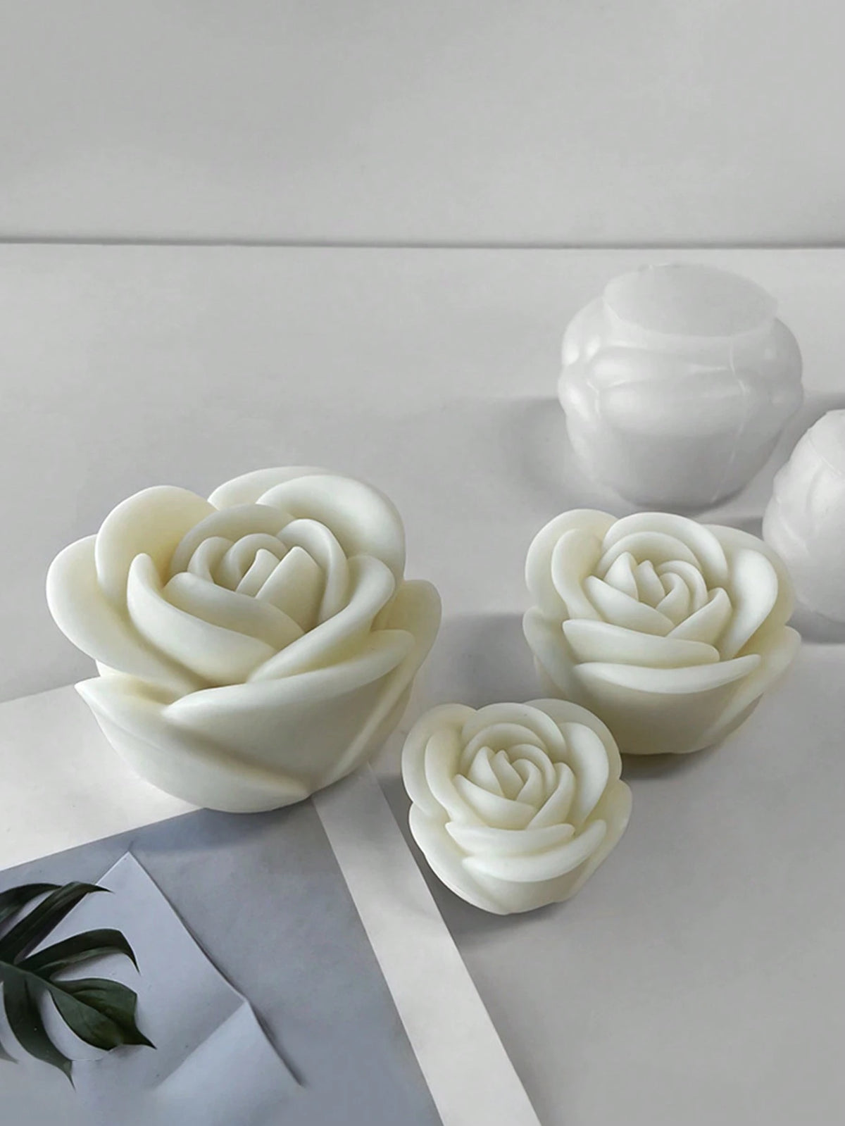 1pc Rose Flower Aroma Candle Silicone Mold, Handmade DIY Resin Casting Mold Rose Decor Home Ornament