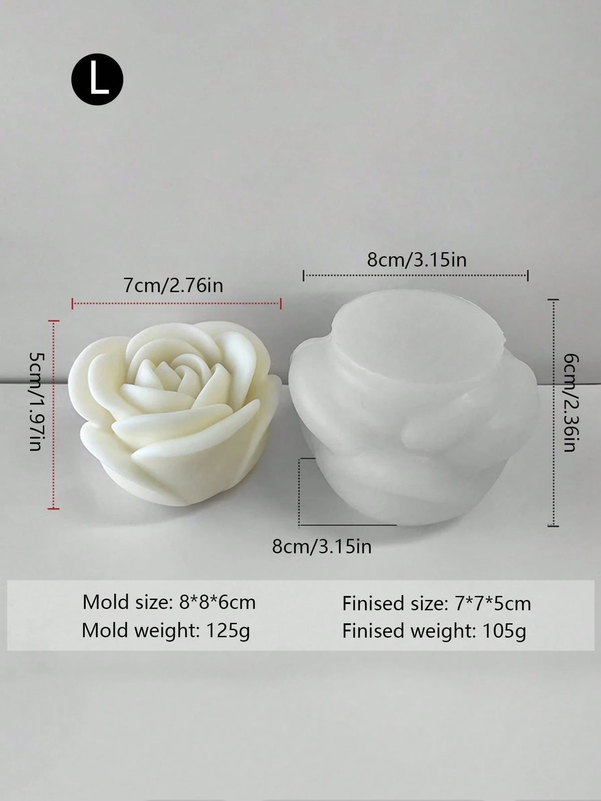 1pc Rose Flower Aroma Candle Silicone Mold, Handmade DIY Resin Casting Mold Rose Decor Home Ornament