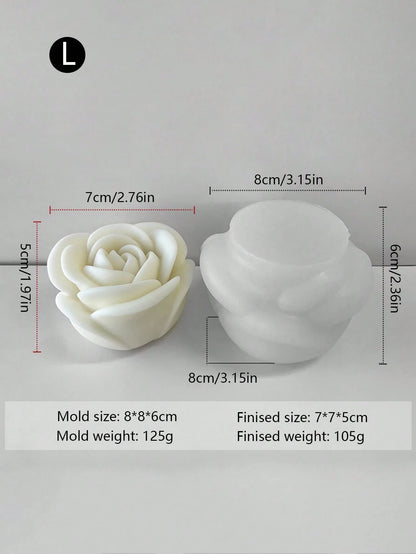 1pc Rose Flower Aroma Candle Silicone Mold, Handmade DIY Resin Casting Mold Rose Decor Home Ornament