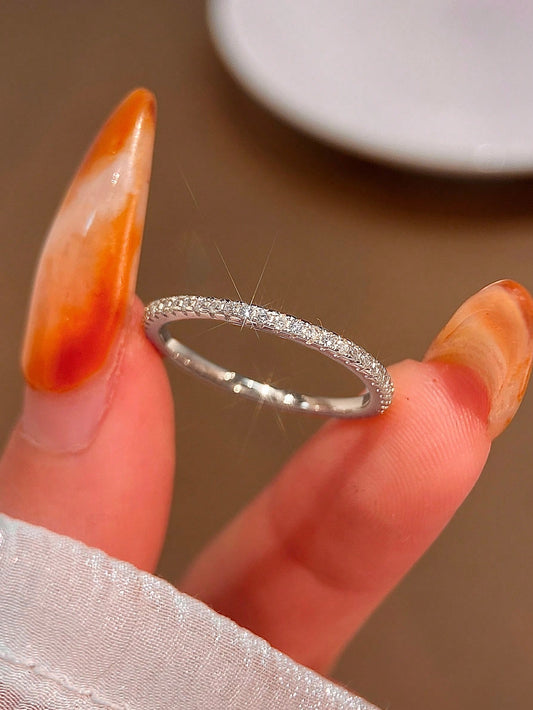 1pc S925 Sterling Silver Luxury Diamond Ring, Women's Jewelry, Girl Gift, Party Decor, Wedding Engagement Ring