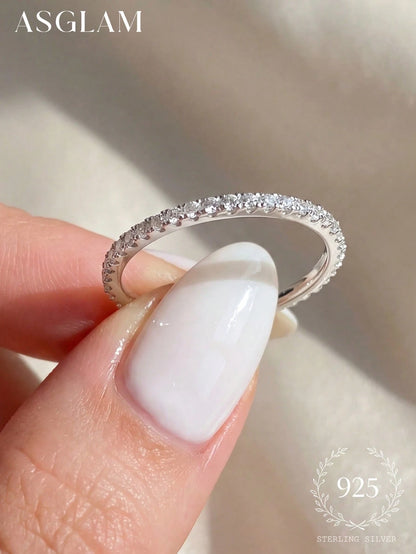1pc S925 Sterling Silver Luxury Diamond Ring, Women's Jewelry, Girl Gift, Party Decor, Wedding Engagement Ring