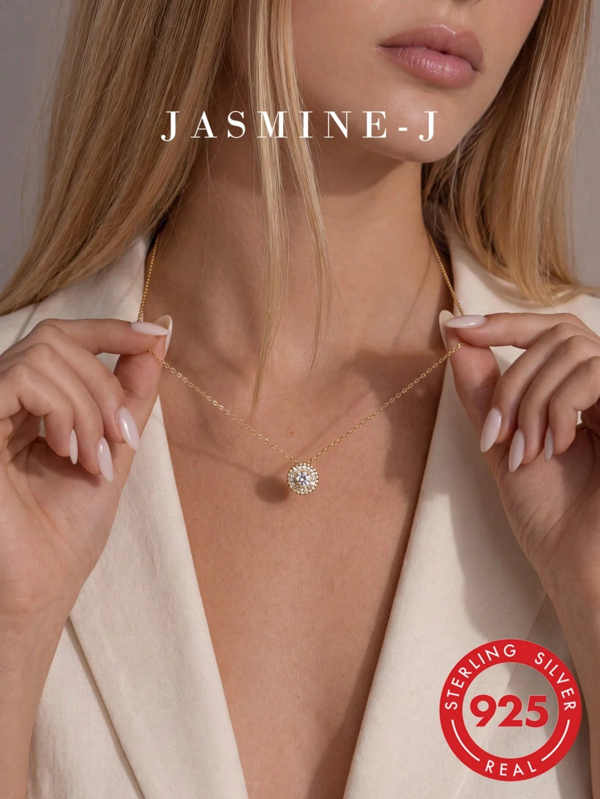 1pc S925 Sterling Silver Mini Round Full Rhinestone Pendant Necklace, Gold Diamond Necklace, Pure Silver 14K Gold Plated, Simple & Versatile, Elegant & Sophisticated, Women's Jewelry, Wedding Jewelry