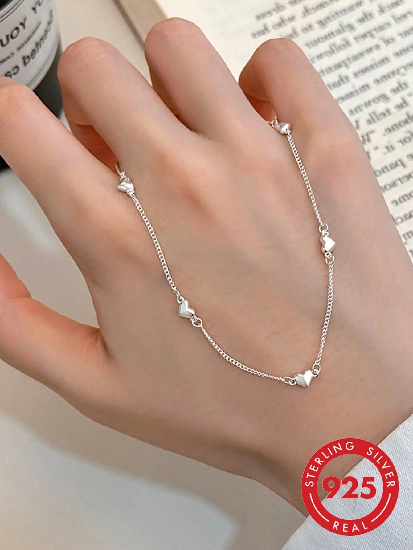 1pc S925 Sterling Silver Minimalist Personalized Heart Adjustable Anklet, Women's Gentle Niche Design Foot Jewelry, Versatile For Travel, Beach, Vacation, Photo-Worthy Outfit Accessory, Exquisite Gift