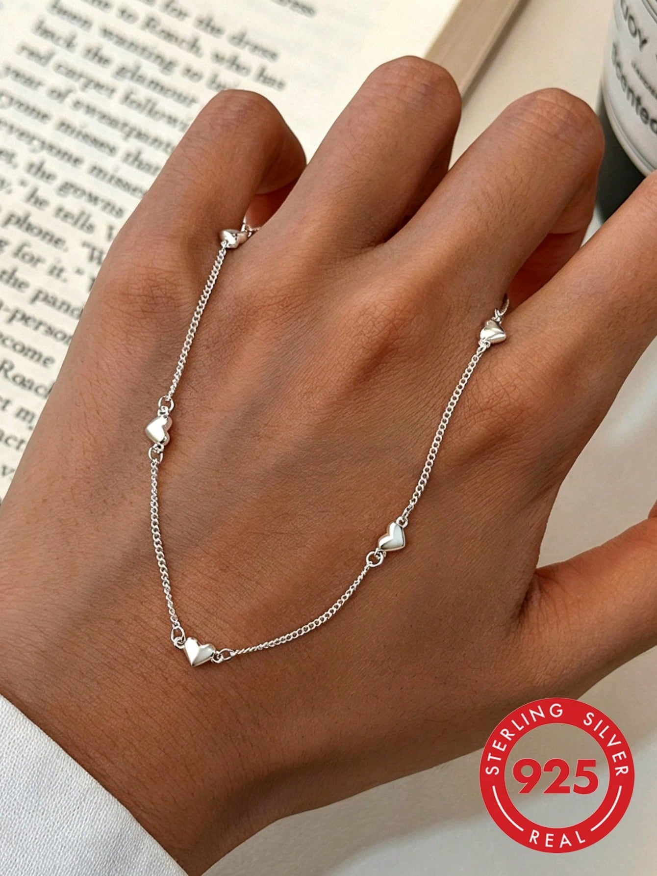 1pc S925 Sterling Silver Minimalist Personalized Heart Adjustable Anklet, Women's Gentle Niche Design Foot Jewelry, Versatile For Travel, Beach, Vacation, Photo-Worthy Outfit Accessory, Exquisite Gift