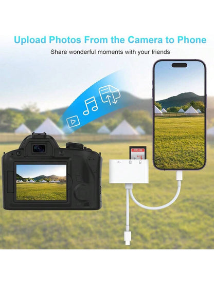 1pc SD Card Reader 2-In-1 USB Adapter, SD Card Viewer With SD/TF Card USB 3.0 Adapter Memory Card Reader Compatible With MacBook/IPad/ 17 Pro Max/17 Pro/17/Air/16/15/14/13/12/11/XS/XR/8/7/6, Series, P