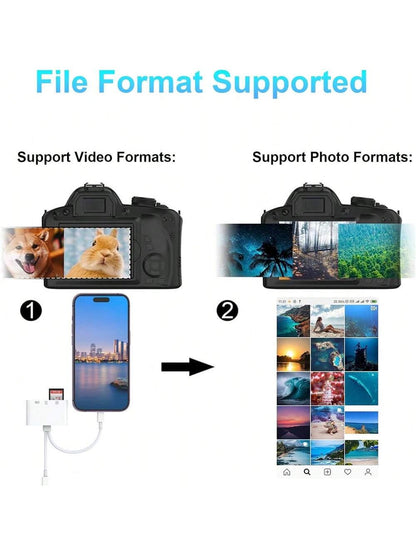 1pc SD Card Reader 2-In-1 USB Adapter, SD Card Viewer With SD/TF Card USB 3.0 Adapter Memory Card Reader Compatible With MacBook/IPad/ 17 Pro Max/17 Pro/17/Air/16/15/14/13/12/11/XS/XR/8/7/6, Series, P