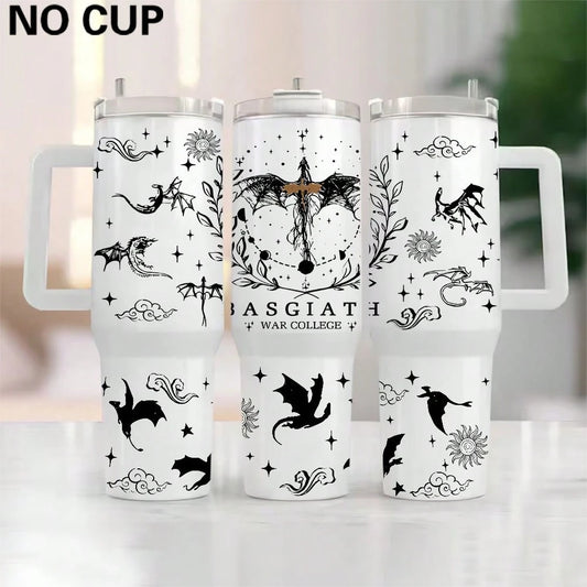 1pc Set Fourth Wing UV DTF Transfer Stickers, High-Quality Waterproof Bottle Decals, For 40Oz Tumblers, DIY Wrap-Style Plastic Glass Decoration Transfer Paper