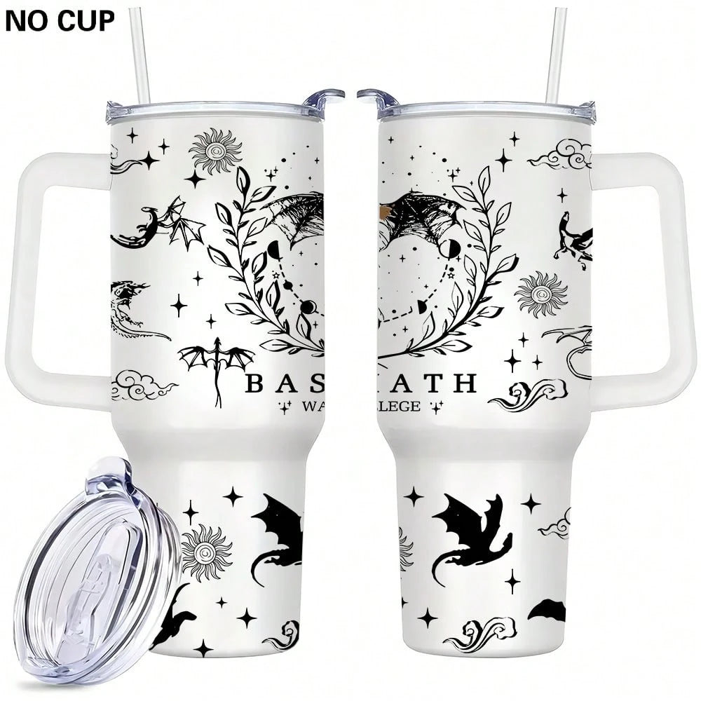 1pc Set Fourth Wing UV DTF Transfer Stickers, High-Quality Waterproof Bottle Decals, For 40Oz Tumblers, DIY Wrap-Style Plastic Glass Decoration Transfer Paper