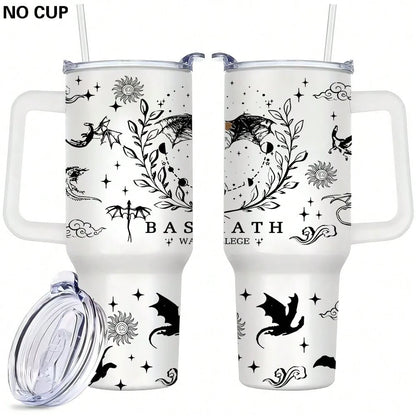 1pc Set Fourth Wing UV DTF Transfer Stickers, High-Quality Waterproof Bottle Decals, For 40Oz Tumblers, DIY Wrap-Style Plastic Glass Decoration Transfer Paper