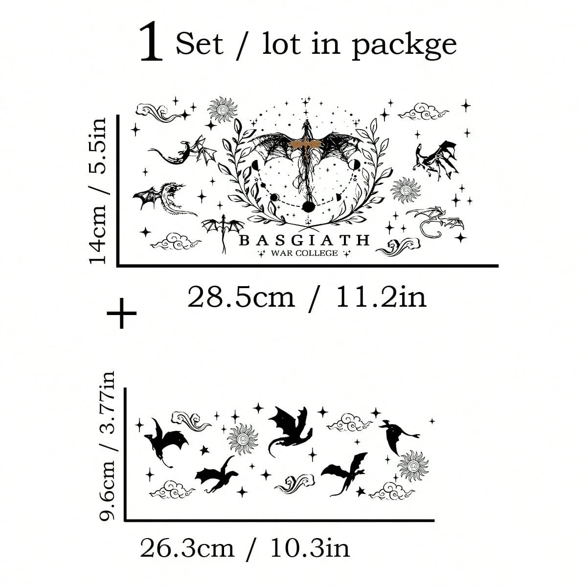 1pc Set Fourth Wing UV DTF Transfer Stickers, High-Quality Waterproof Bottle Decals, For 40Oz Tumblers, DIY Wrap-Style Plastic Glass Decoration Transfer Paper