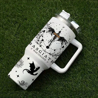 1pc Set Fourth Wing UV DTF Transfer Stickers, High-Quality Waterproof Bottle Decals, For 40Oz Tumblers, DIY Wrap-Style Plastic Glass Decoration Transfer Paper