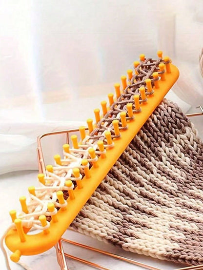 1pc/Set Handmade Knitting Kit With Knitting Loom, DIY Knitting Craft Weaving Tool, Crochet Hook, And Randomly Colored Accessories For Blanket, Scarf, Hat, Shawl, And Knit Sewing Projects
