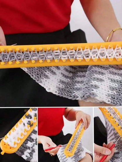 1pc/Set Handmade Knitting Kit With Knitting Loom, DIY Knitting Craft Weaving Tool, Crochet Hook, And Randomly Colored Accessories For Blanket, Scarf, Hat, Shawl, And Knit Sewing Projects