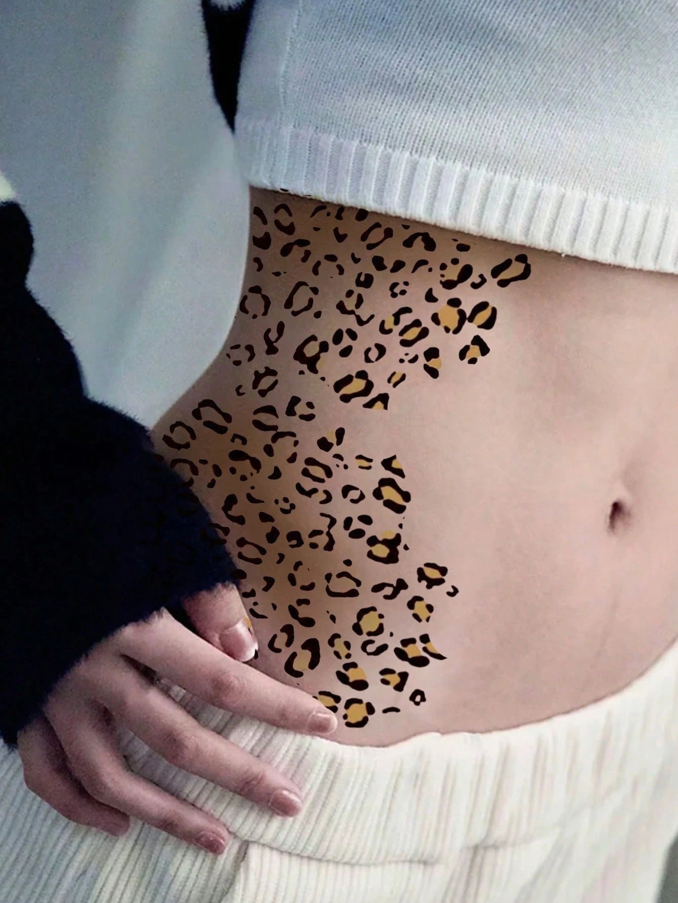 1pc Sexy Hollow Leopard Print Stencil Template, Leopard Face Makeup Tool, Suitable For Halloween, Carnival, Music Festival, Cosplay, Sexy Leopard Makeup, Asymmetrical Hollow Template, Painting Templat