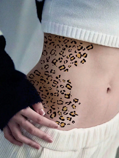 1pc Sexy Hollow Leopard Print Stencil Template, Leopard Face Makeup Tool, Suitable For Halloween, Carnival, Music Festival, Cosplay, Sexy Leopard Makeup, Asymmetrical Hollow Template, Painting Templat