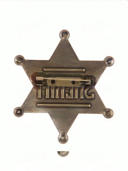 1pc/Sheriff Badge, Girls And Adults Metal Sheriff Badge, Western Police Vest Badge, Deputy Sheriff Badge, Cowboy Party Decoration Badge, Metal