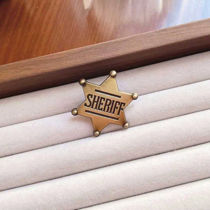 1pc/Sheriff Badge, Girls And Adults Metal Sheriff Badge, Western Police Vest Badge, Deputy Sheriff Badge, Cowboy Party Decoration Badge, Metal