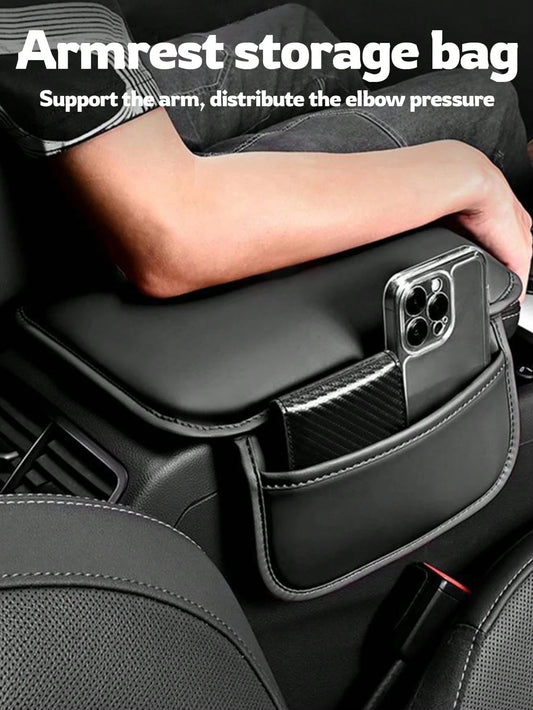 1pc Simple Solid Color Car Armrest Storage Mat