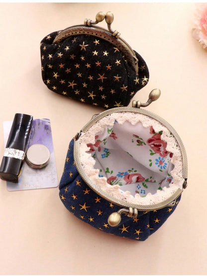 1pc Small Handbag, Women's Snap Fastener Fashion Wallet, Creative Women's Wallet, Mini Wallet, Coin Purse