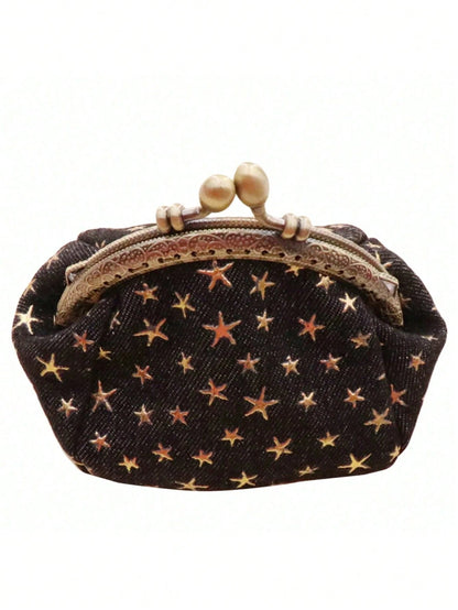 1pc Small Handbag, Women's Snap Fastener Fashion Wallet, Creative Women's Wallet, Mini Wallet, Coin Purse