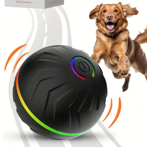 1pc Smart Rolling Ball, TPU Dog Ball, Pet Interactive Electric Toy, With LED Light Modes, Multiple Colors Available, Interactive Dog Toy Ball, Motion Activated Automatic Bouncing Rolling Dog Ball, Als