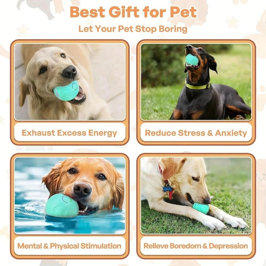 1pc Smart Rolling Ball, TPU Dog Ball, Pet Interactive Electric Toy, With LED Light Modes, Multiple Colors Available, Interactive Dog Toy Ball, Motion Activated Automatic Bouncing Rolling Dog Ball, Als