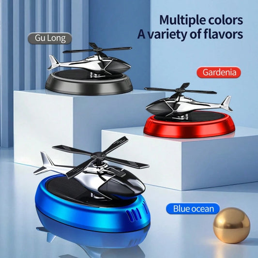 1pc Solar Powered Rotating Airplane Car Fragrance Diffuser, Hanging Vehicle Air Freshener, Long Lasting Scent
