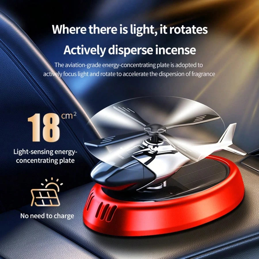 1pc Solar Powered Rotating Airplane Car Fragrance Diffuser, Hanging Vehicle Air Freshener, Long Lasting Scent