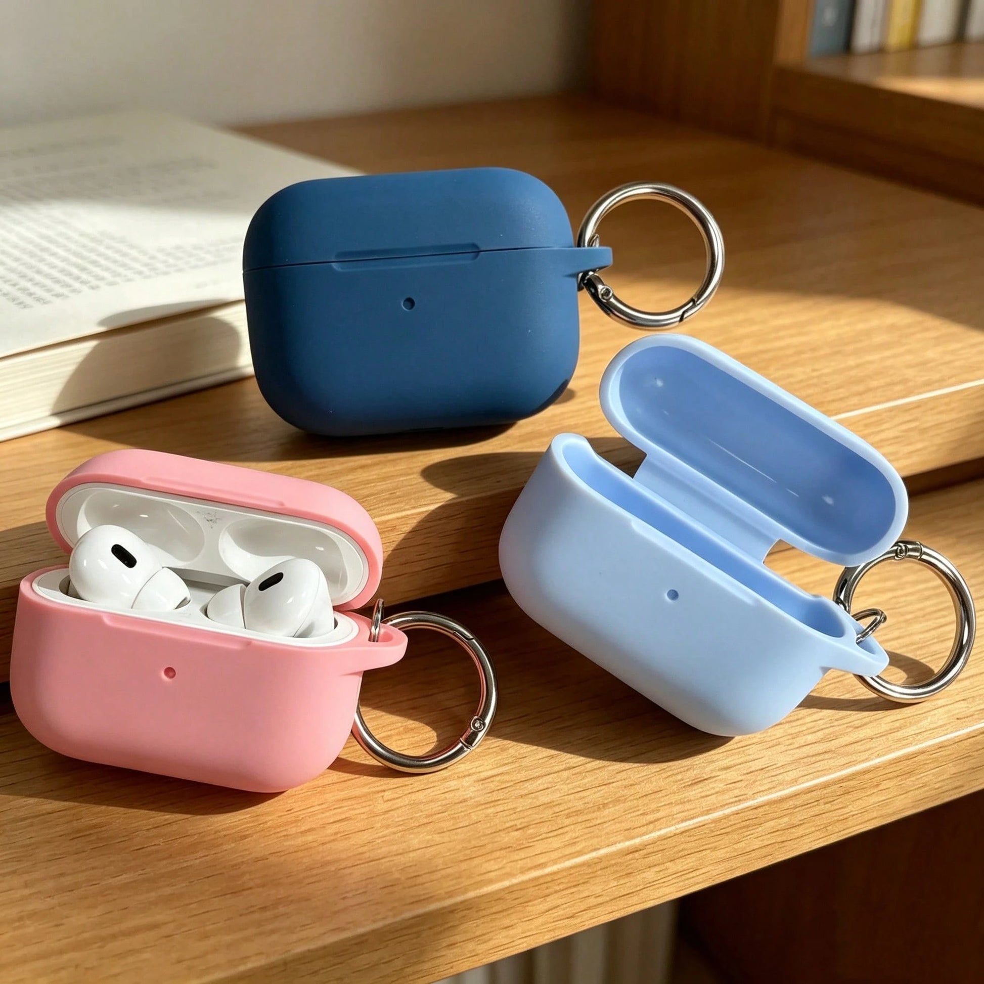 1pc Solid Color Silicone Earphone Case Compatible With Air Po D, Air Po D Silicone One-Piece Solid Color Protective Cover
