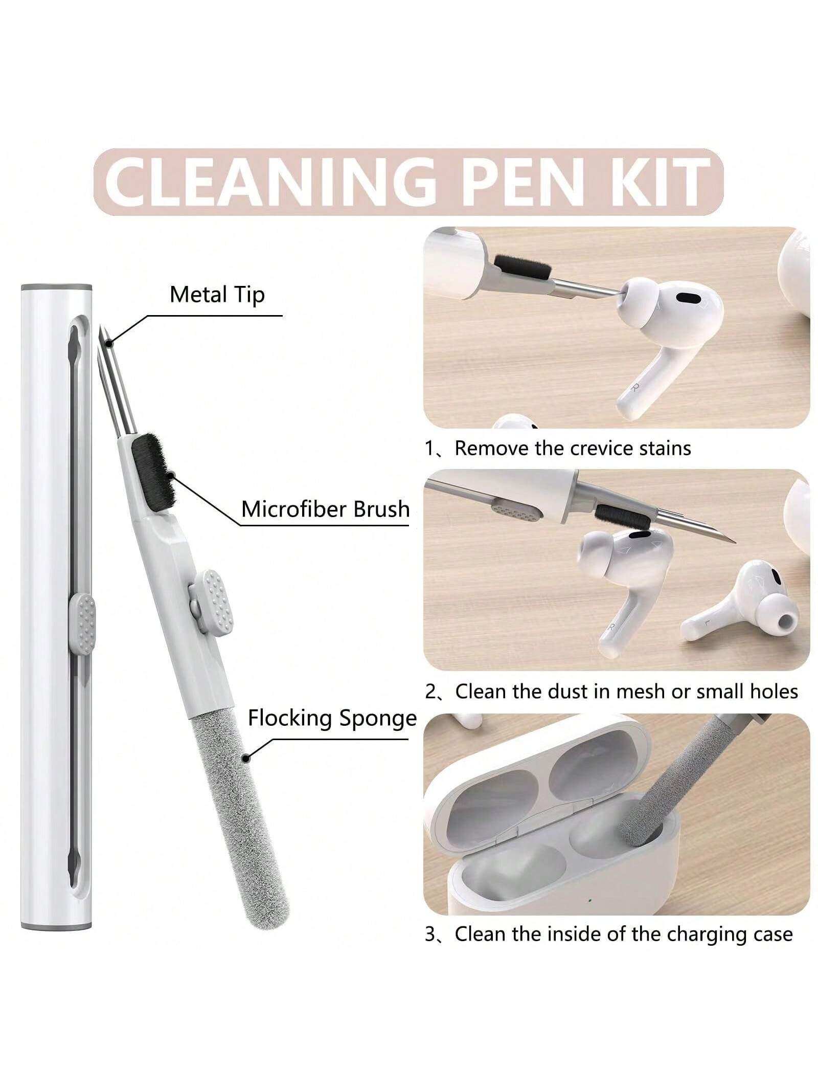 1pc Solid Color Silicone Protective Case With Carabiner Strap And Cleaning Brush