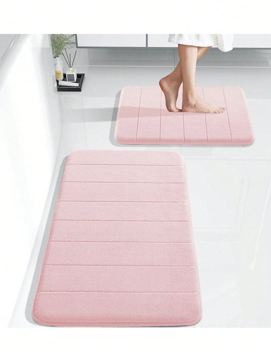 1pc Solid Color Simple Soft Memory Foam Sponge Absorbent And Non-Slip Bathroom Toilet Floor Mat Home Bathroom Decor Bath Rug Floor Carpet Outdoor Rug Door Mat Fall Decor Bathroom Accessories Back To S