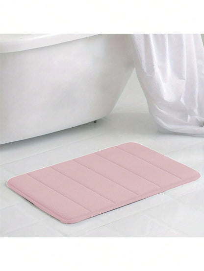 1pc Solid Color Simple Soft Memory Foam Sponge Absorbent And Non-Slip Bathroom Toilet Floor Mat Home Bathroom Decor Bath Rug Floor Carpet Outdoor Rug Door Mat Fall Decor Bathroom Accessories Back To S