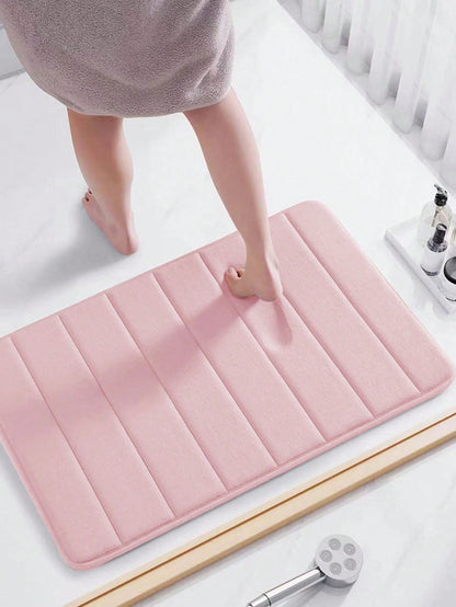 1pc Solid Color Simple Soft Memory Foam Sponge Absorbent And Non-Slip Bathroom Toilet Floor Mat Home Bathroom Decor Bath Rug Floor Carpet Outdoor Rug Door Mat Fall Decor Bathroom Accessories Back To S