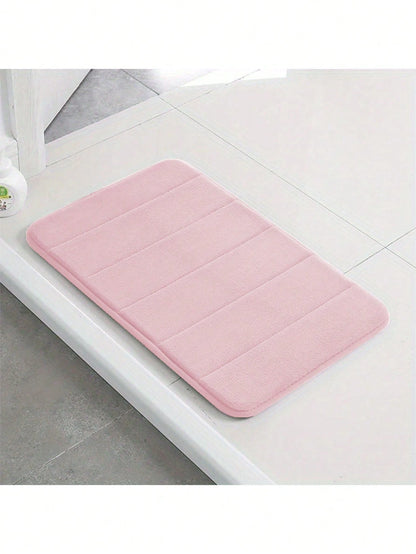 1pc Solid Color Simple Soft Memory Foam Sponge Absorbent And Non-Slip Bathroom Toilet Floor Mat Home Bathroom Decor Bath Rug Floor Carpet Outdoor Rug Door Mat Fall Decor Bathroom Accessories Back To S