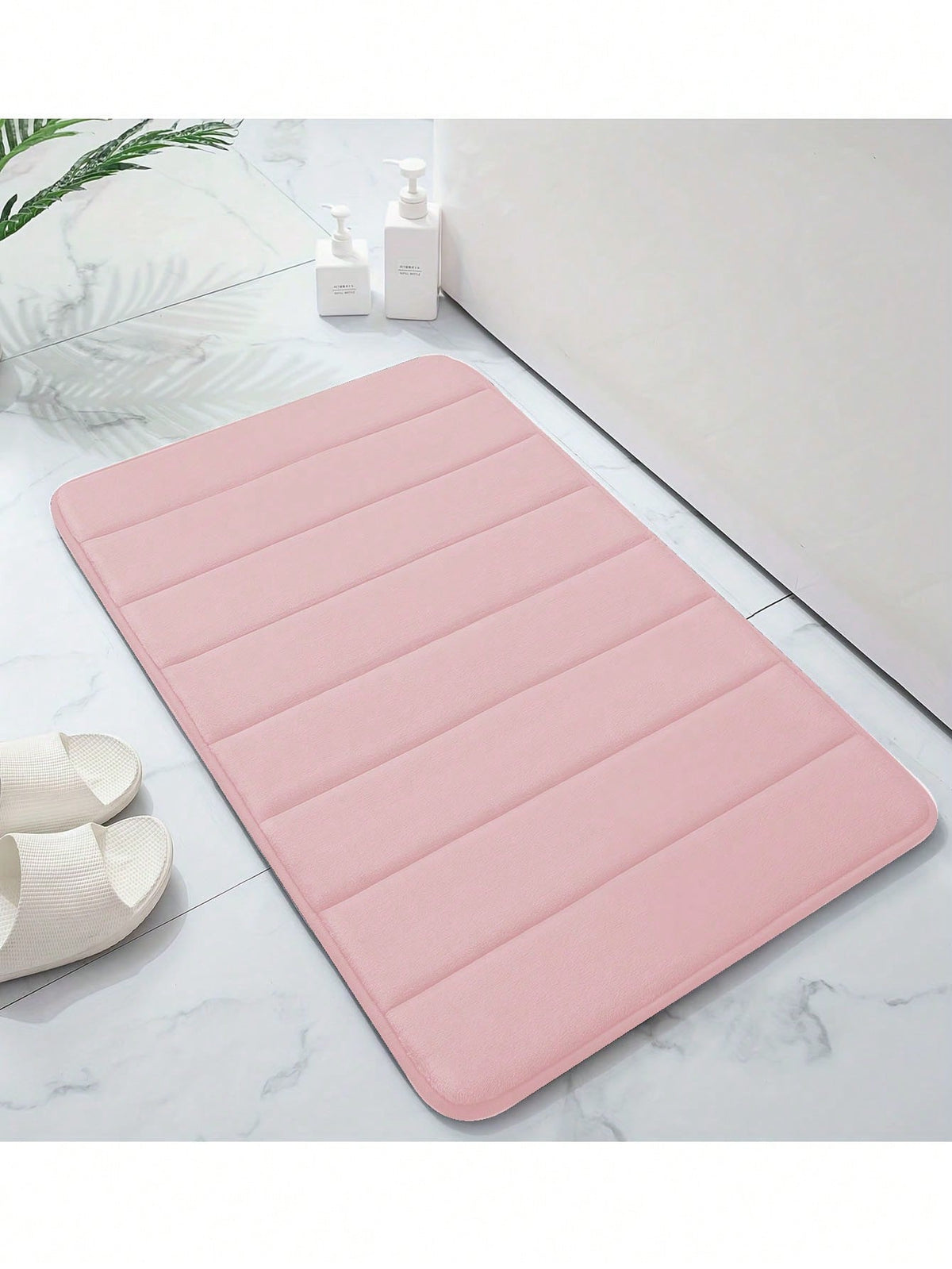 1pc Solid Color Simple Soft Memory Foam Sponge Absorbent And Non-Slip Bathroom Toilet Floor Mat Home Bathroom Decor Bath Rug Floor Carpet Outdoor Rug Door Mat Fall Decor Bathroom Accessories Back To S