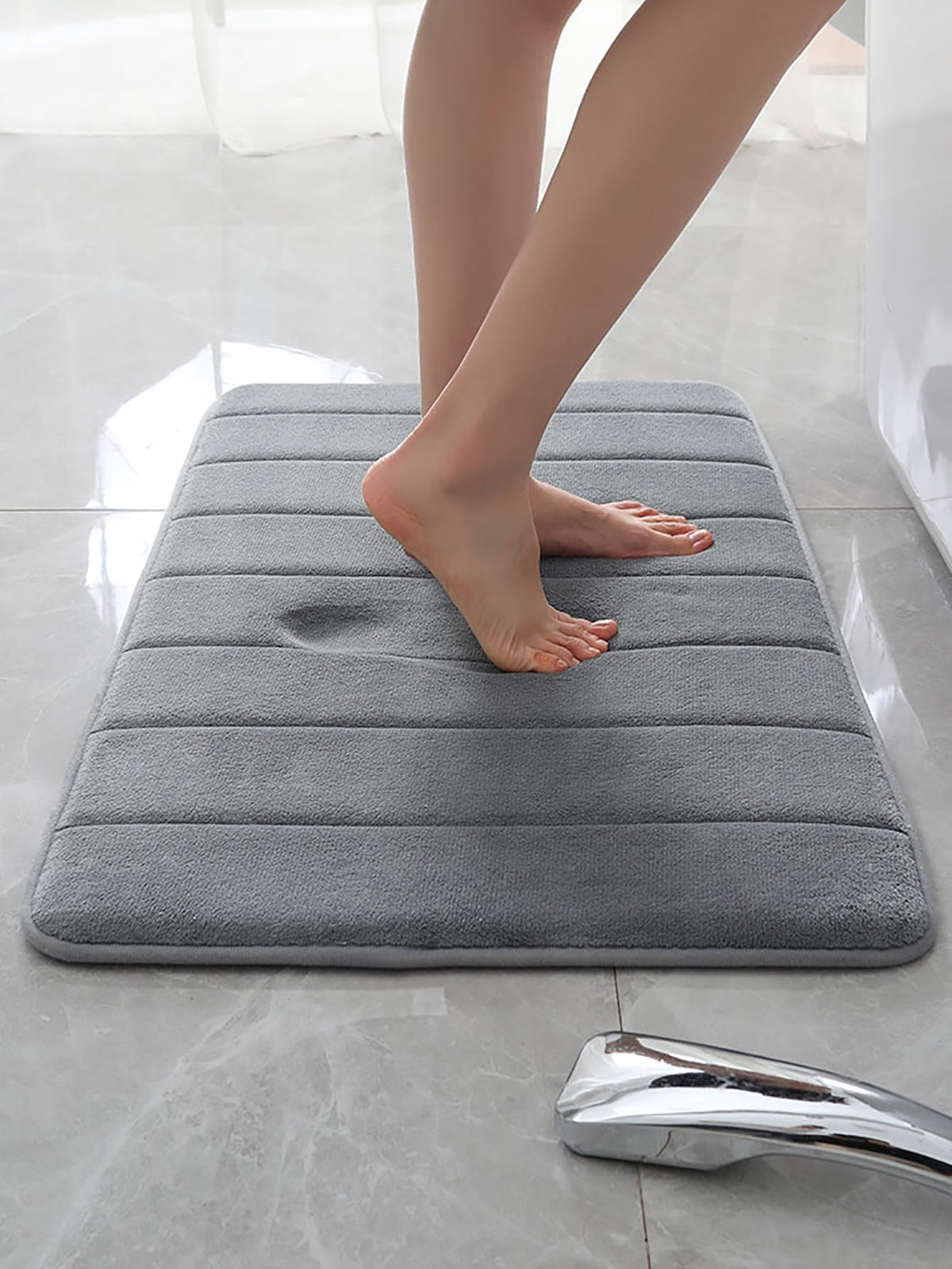 1pc Solid Color Simple Soft Memory Foam Sponge Absorbent And Non-Slip Bathroom Toilet Floor Mat Home Bathroom Decor Bath Rug Floor Carpet Outdoor Rug Door Mat Fall Decor Bathroom Accessories Back To S