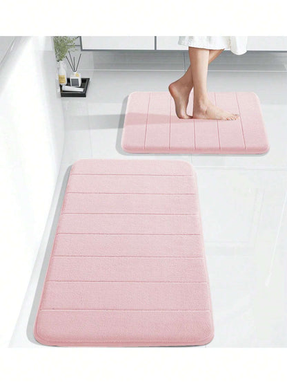 1pc Solid Color Simple Soft Memory Foam Sponge Absorbent And Non-Slip Bathroom Toilet Floor Mat Home Bathroom Decor Bath Rug Floor Carpet Outdoor Rug Door Mat Fall Decor Bathroom Accessories Back To S