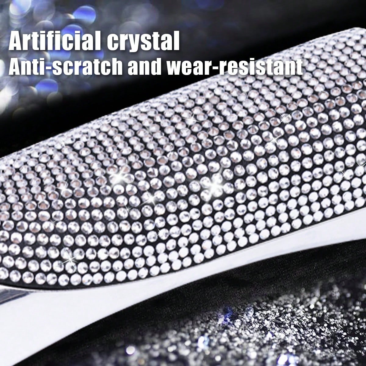 1pc Sparkling Rhinestone Decorated Car Handbrake Cover, Fashionable Shiny Handbrake Protector, Universal Women's Car Interior Decor Accessory