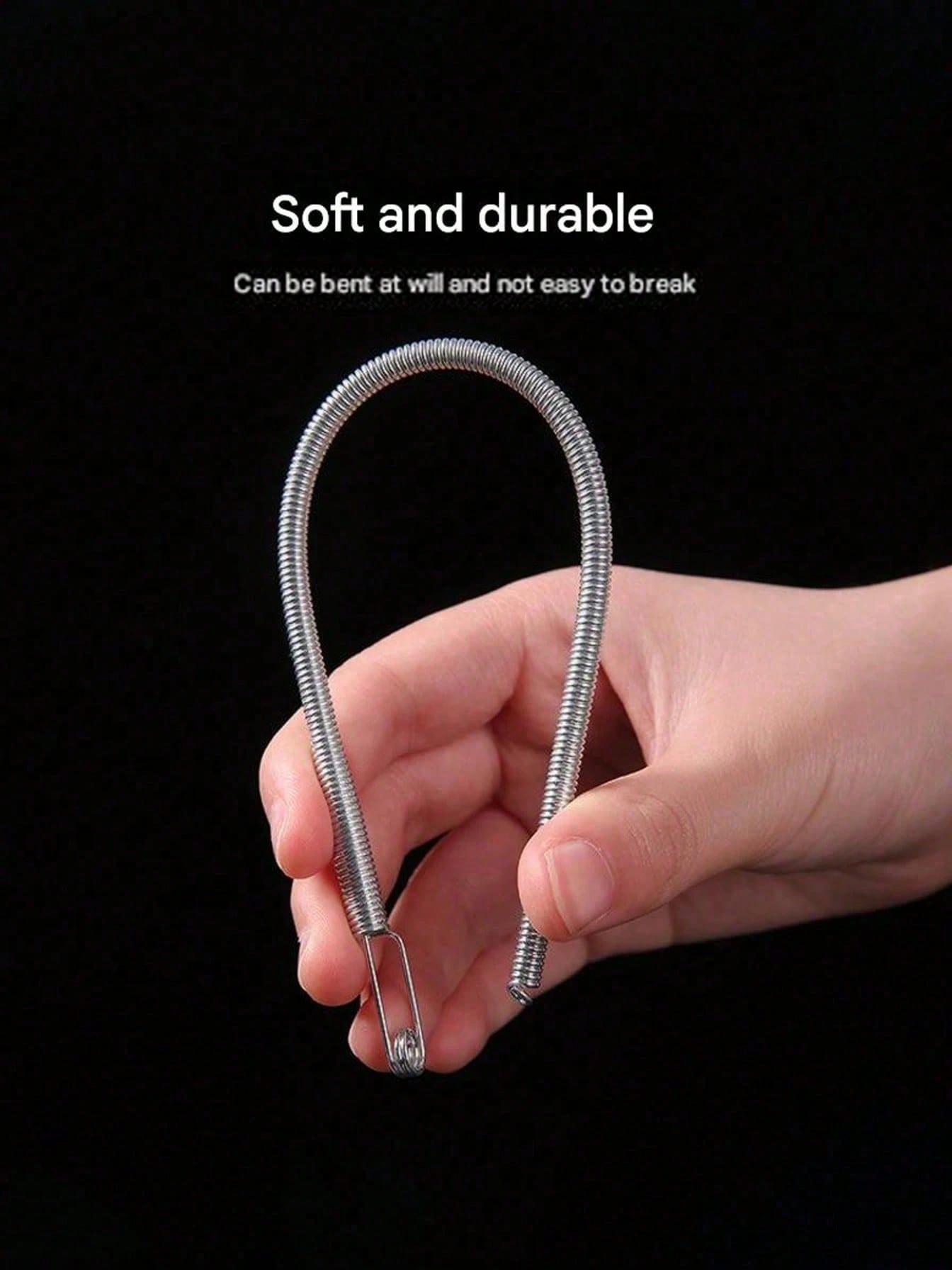 1pc Spring-Loaded Elastic Cord Replacement Tool| 2-In-1 Elastic Band Inserter, Suitable For Pants, Hoodies And Skirts| Home Essential Set, Includes Waistband Cord Puller, No-Sew DIY Assistant| Wome
