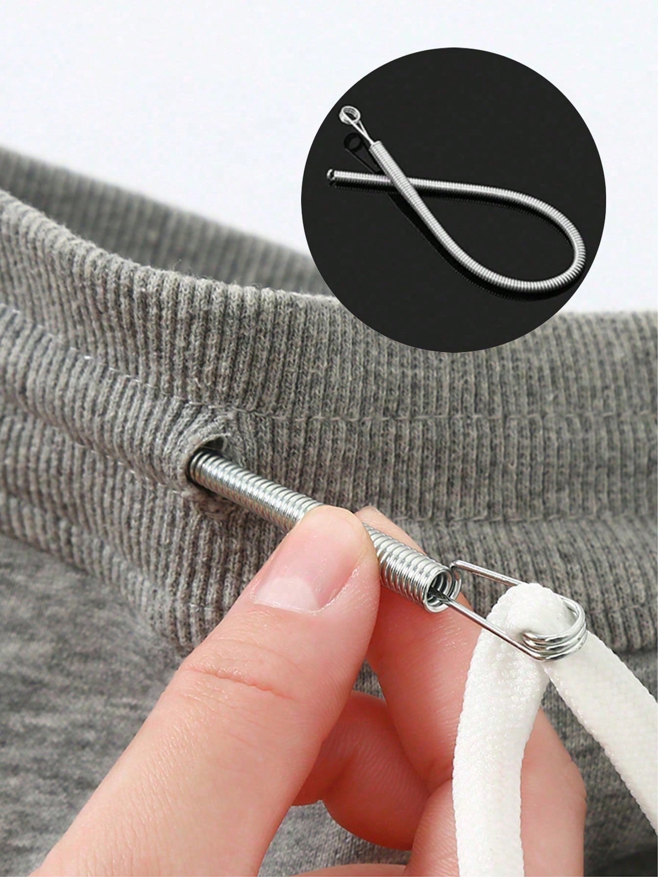 1pc Spring-Loaded Elastic Cord Replacement Tool| 2-In-1 Elastic Band Inserter, Suitable For Pants, Hoodies And Skirts| Home Essential Set, Includes Waistband Cord Puller, No-Sew DIY Assistant| Wome