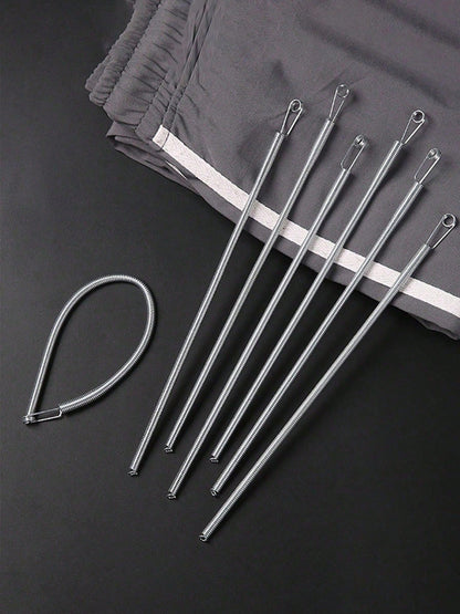 1pc Spring-Loaded Elastic Cord Replacement Tool| 2-In-1 Elastic Band Inserter, Suitable For Pants, Hoodies And Skirts| Home Essential Set, Includes Waistband Cord Puller, No-Sew DIY Assistant| Wome