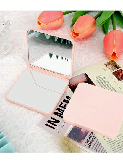 1pc Square Dual-Sided Flip Mirror, Compact Vanity Mirror, Pocket Mirror, Small Mirror, Living Room Home Bedroom Bathroom House Decor, Travel Stuff, Wedding, Party, Birthday, Gifts For Men Mom Dad Best