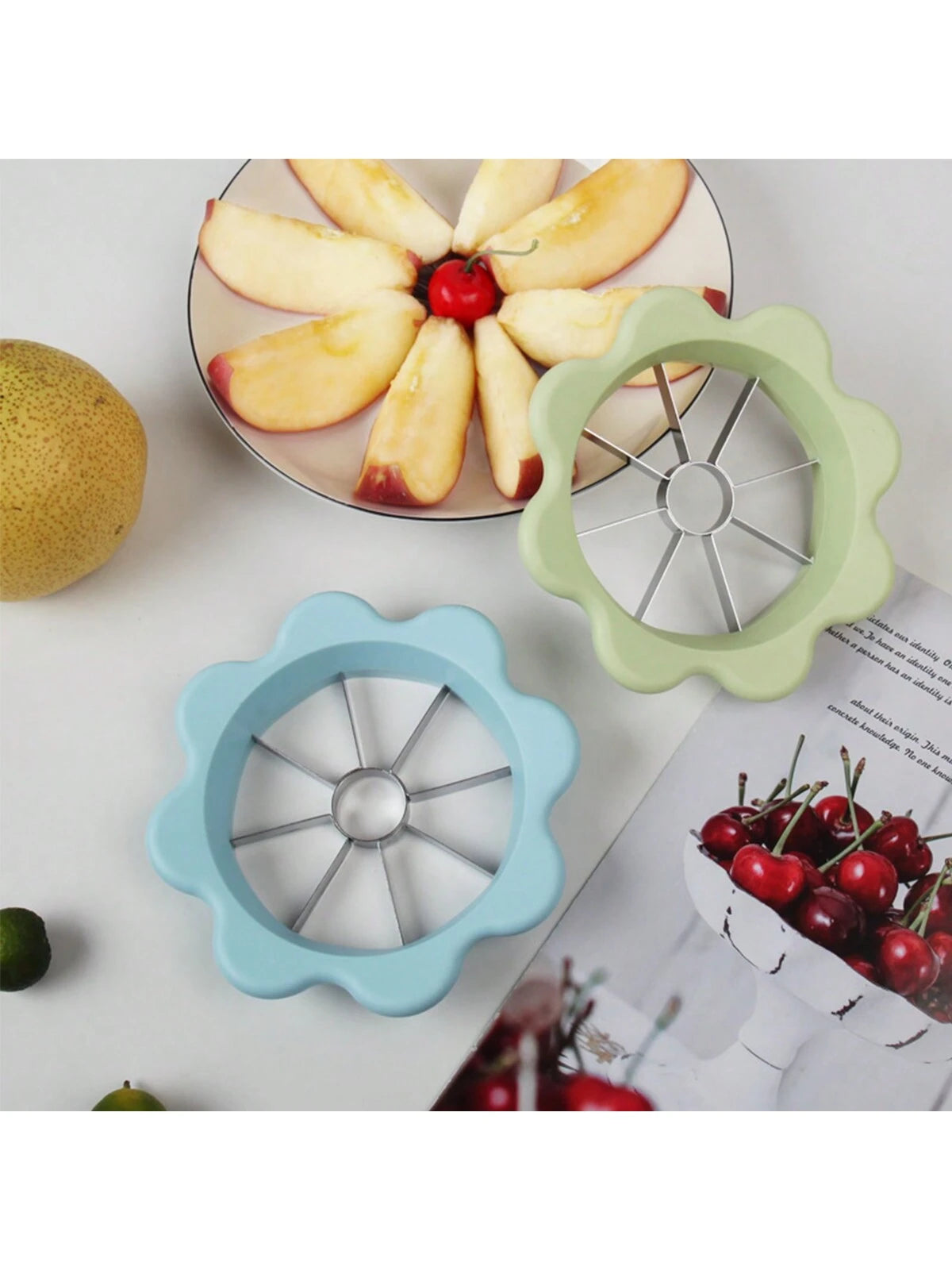 1pc Stainless Steel Flower Shaped Apple Cutter, Multifunction Fruit Corer & Divider, Household Kitchen Fruit Cutting Tool