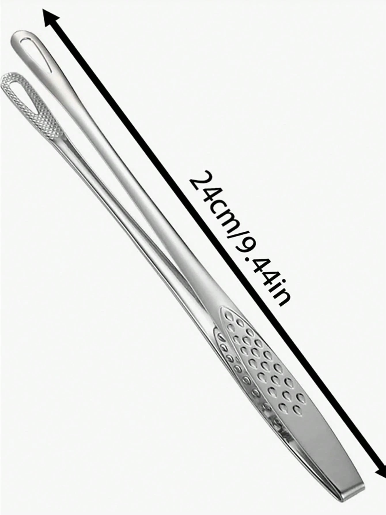 1pc Stainless Steel Food Tongs, Long Handle Non-Slip BBQ Tongs, Steak Tongs, Kitchen Cookware Accessory