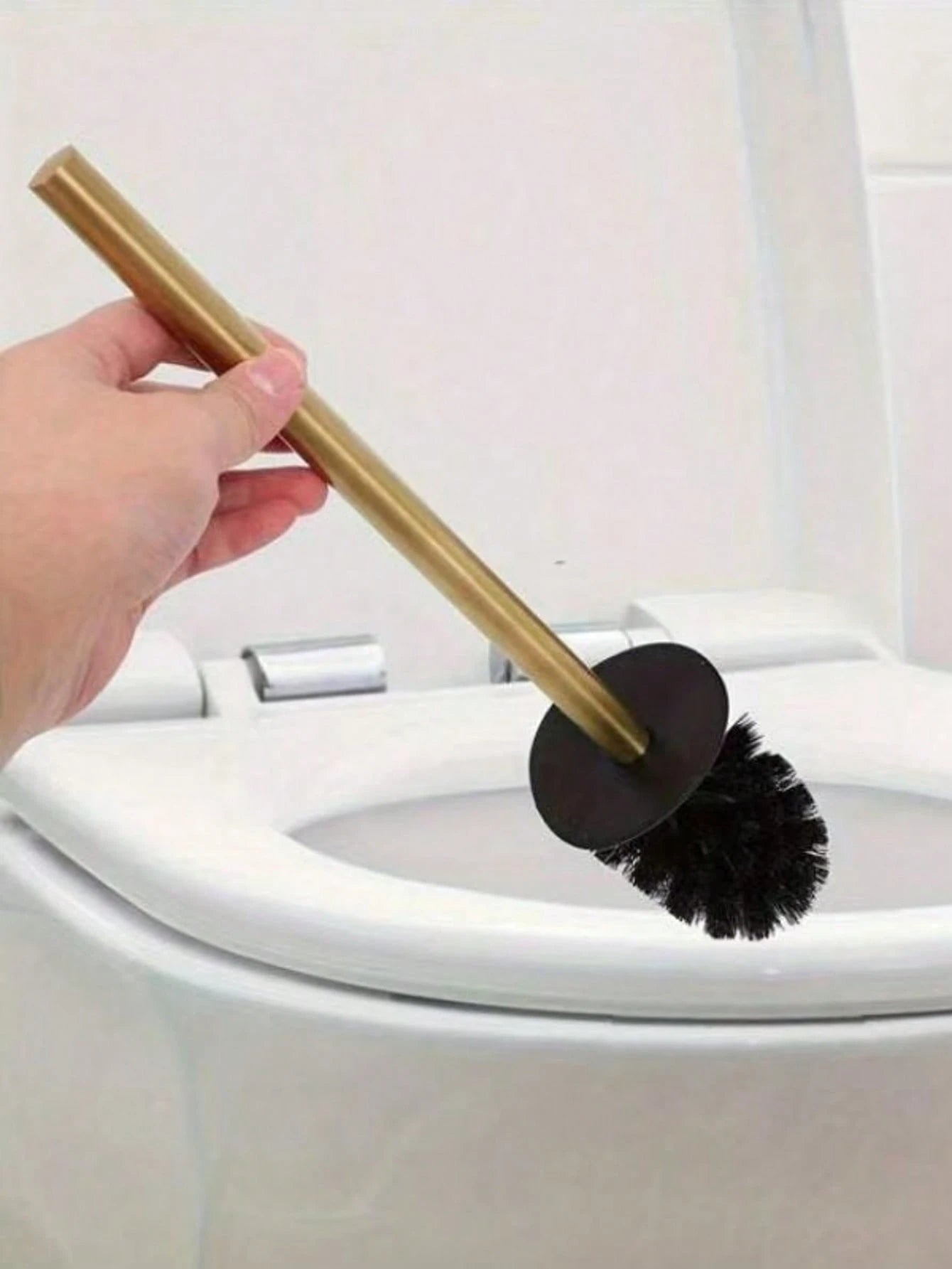 1pc Standing Toilet Brush Set, Bathroom Toilet Cleaning Brush With Holder, Odorless Floor Mounted Toilet Brush Bathroom Decor Fall Decor