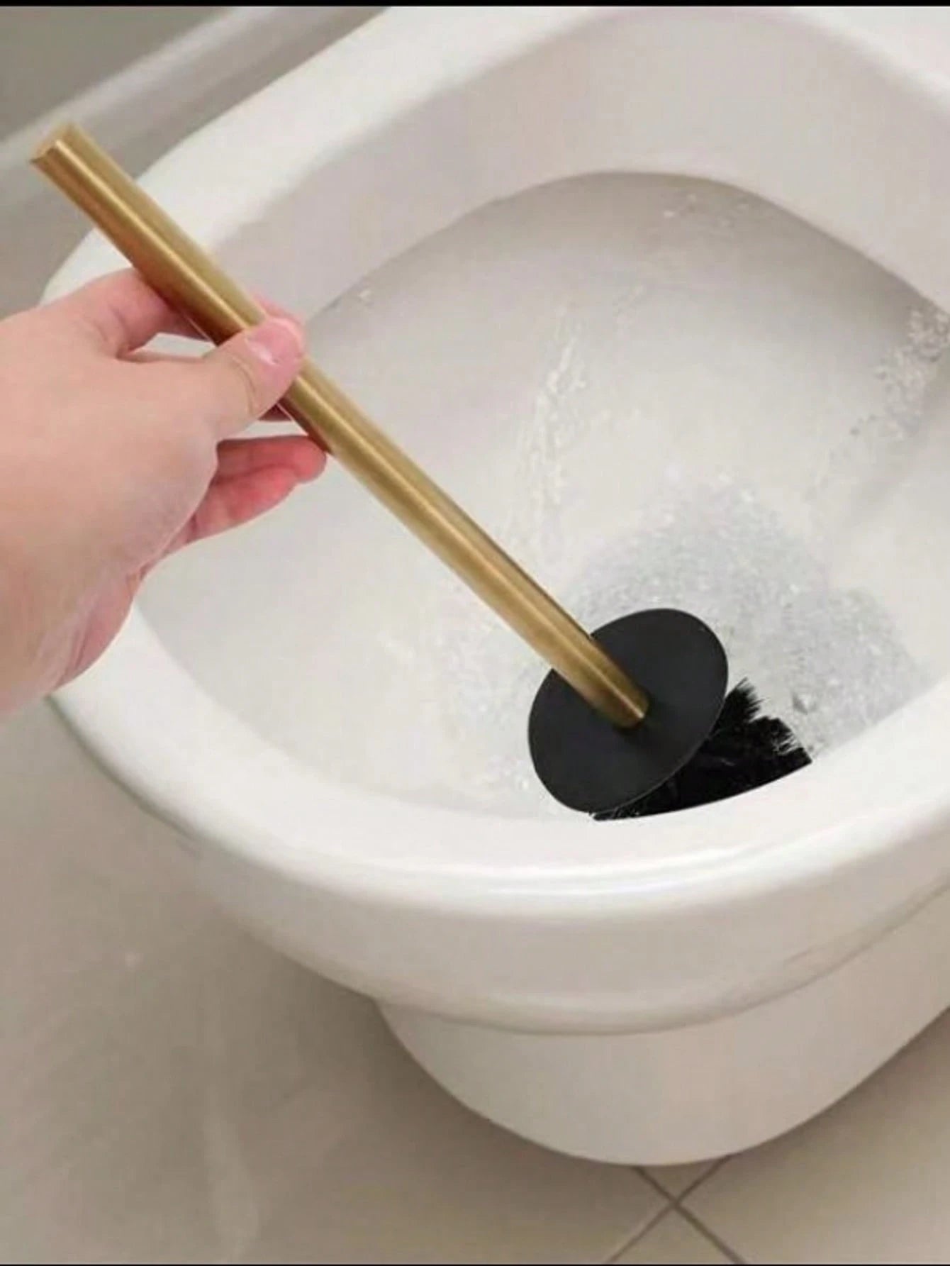 1pc Standing Toilet Brush Set, Bathroom Toilet Cleaning Brush With Holder, Odorless Floor Mounted Toilet Brush Bathroom Decor Fall Decor